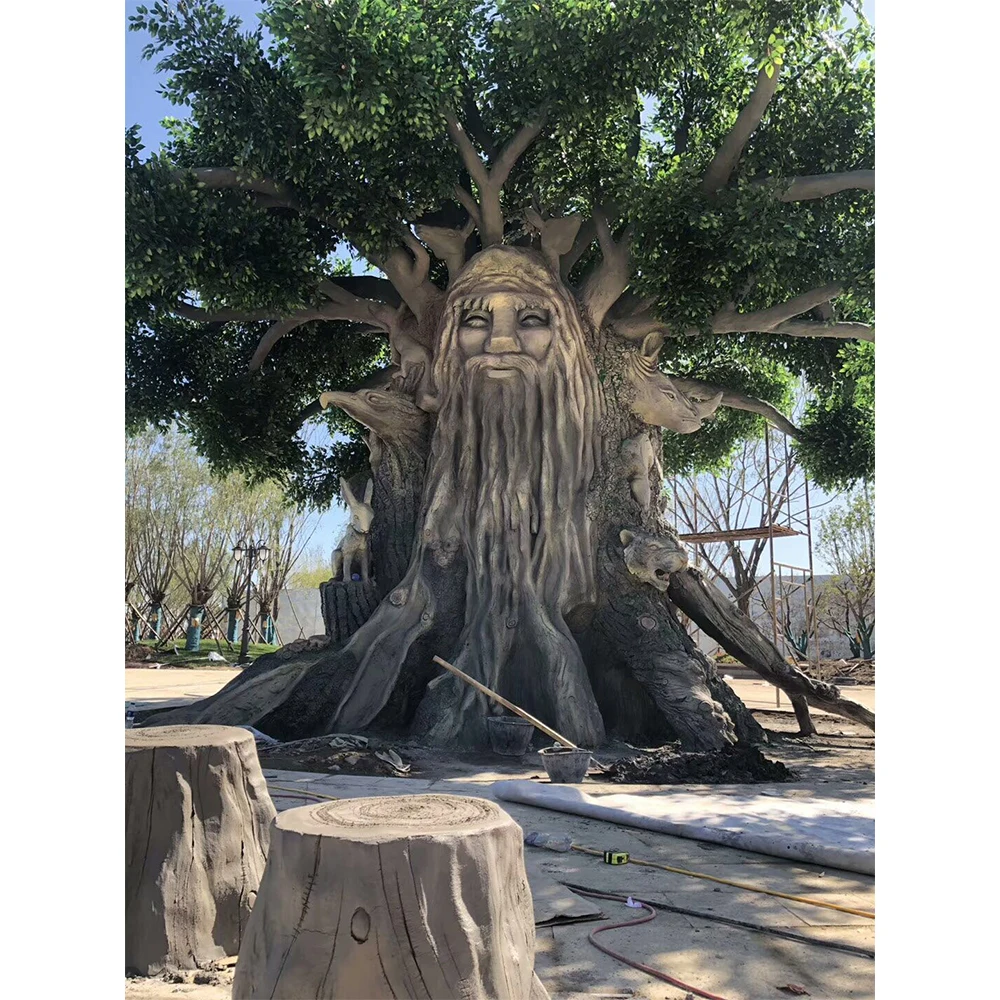 Cement Making Anti-Uv Tall Huge Artificial Banyan Tree Large Green Artificial Tree For Indoor Outdoor Decor
