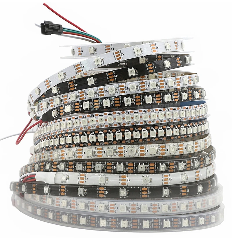 Индивидуальная индивидуально Адресуемая светодиодная RGB лента WS2812B с USB пикселями программируемая WS2811 IC встроенная 5050 DC5V