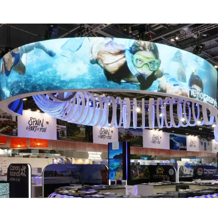4K Indoor Flexible Cylindrical Led Single Sign Display Column Custom Expo Curved Advertising Screen For Pillar Circular Led wall