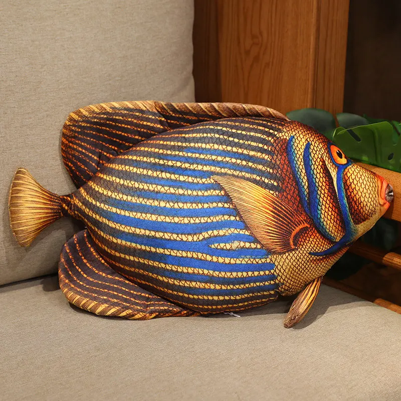 Simulated Ocean Fish Pillow Printed Animal Pillow Seeping Pillow Sofa Cushion Fish Plush Toy Dog Fish Toys Supplies Cat Toy