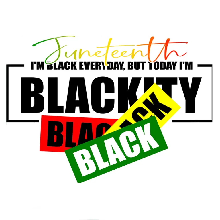heat transfer printing 1865 juneteenth DTF Heat motif celebrating black freedom  plastisol vinyl iron on for MAN t shirt