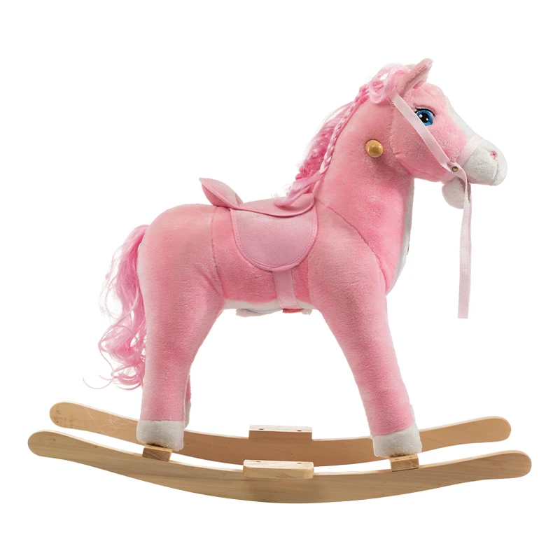 
Animal Lovely Pink Unicron Soft Plush Toy Automatic Baby Rocking Horse 
