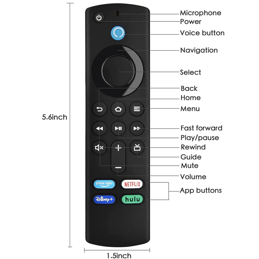 L5B83G Voice Replacement Compatible with Remote control for Fire TV Stick 2nd Gen/3rd Gen/Lite/4K