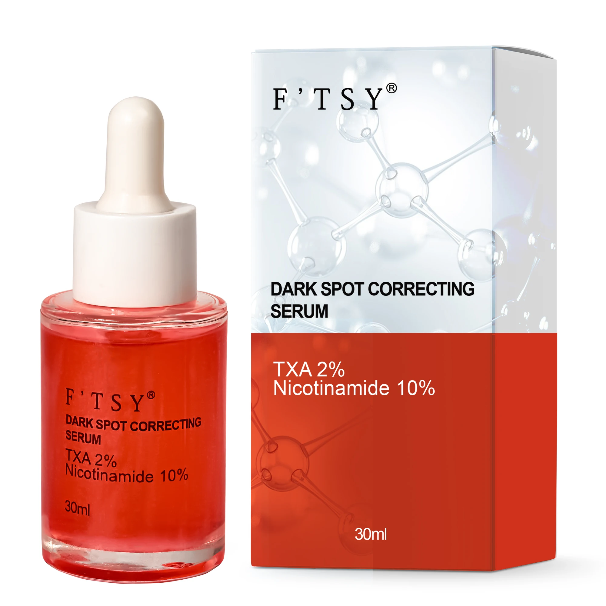 Organic Vegan Niacinamide Hyaluronic Acid Anti-Wrinkle Whitening Dark Spot Targeting Facial Serum 30ml OEM ODM Daily Use