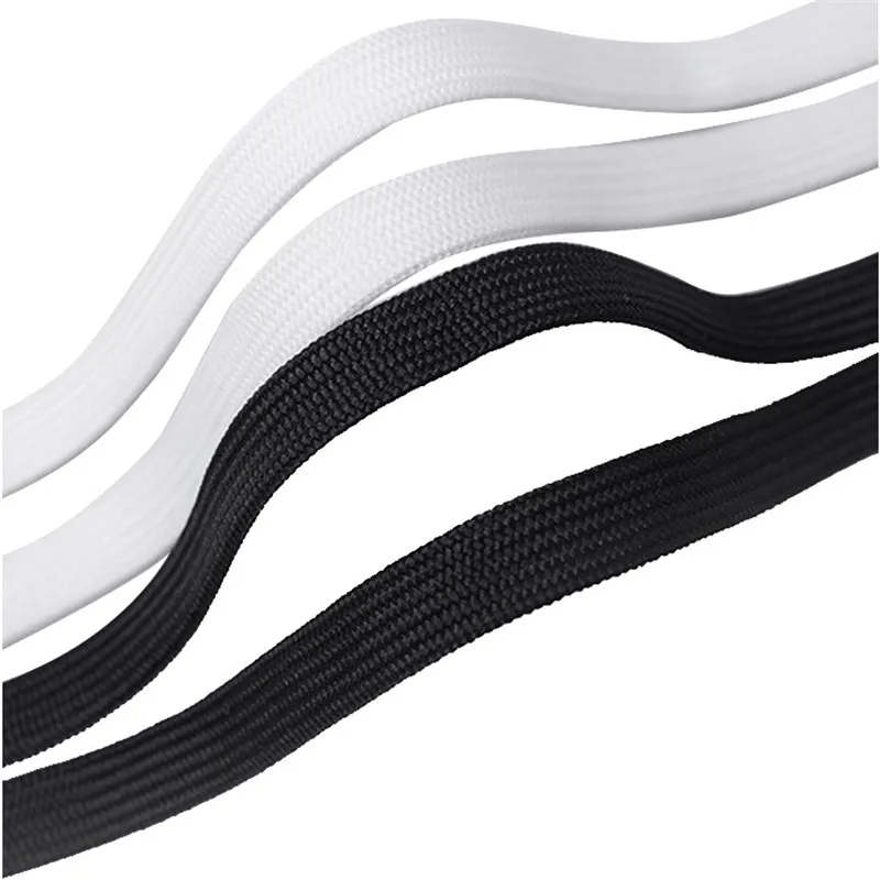 Classic Black And White Factory Wholesale Canvas Shoe Laces Custom Color Polyester Flat Shoelaces Roll