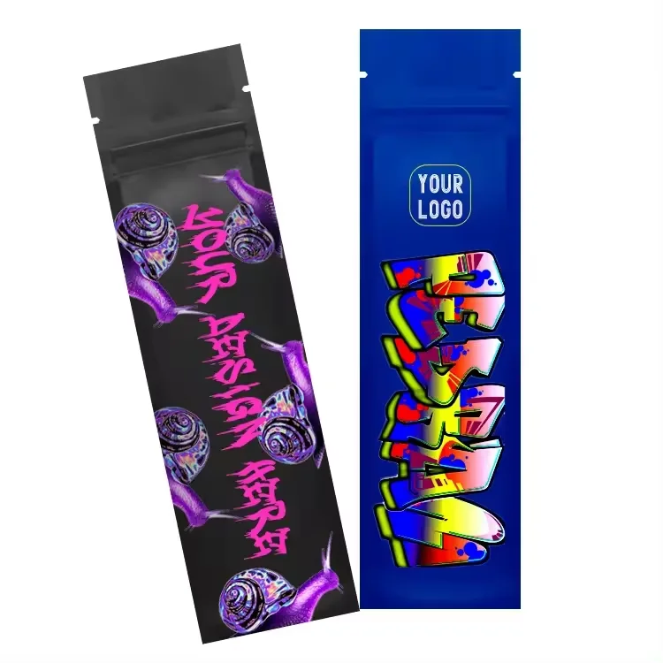 Customized 3.5g Soft Touch Mylar Bag Smell Proof Packaging Child Proof Plastic Edible Packaging Baggies