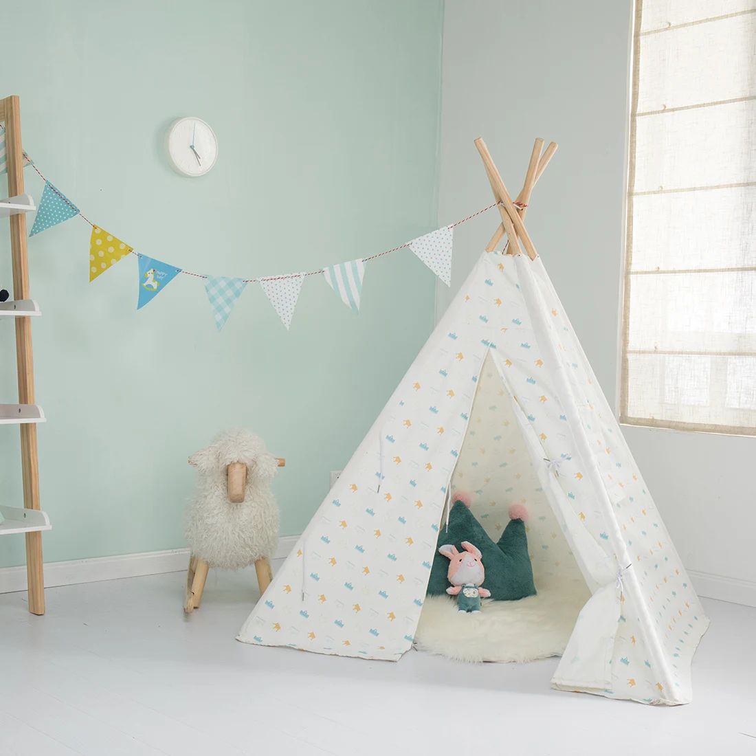 
Custom Foldable Girls Teepee House Toy Kids Children Indoor Baby Play Tent with window  (1600173570466)