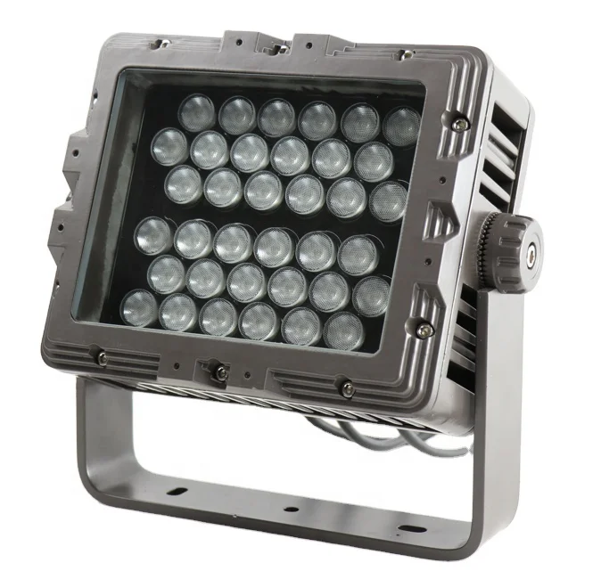IP65 ETL RGBW DMX Square Wall Washer Light Aluminum Outdoor LED Floodlight for Road Factory Stadium Stage Garage Building