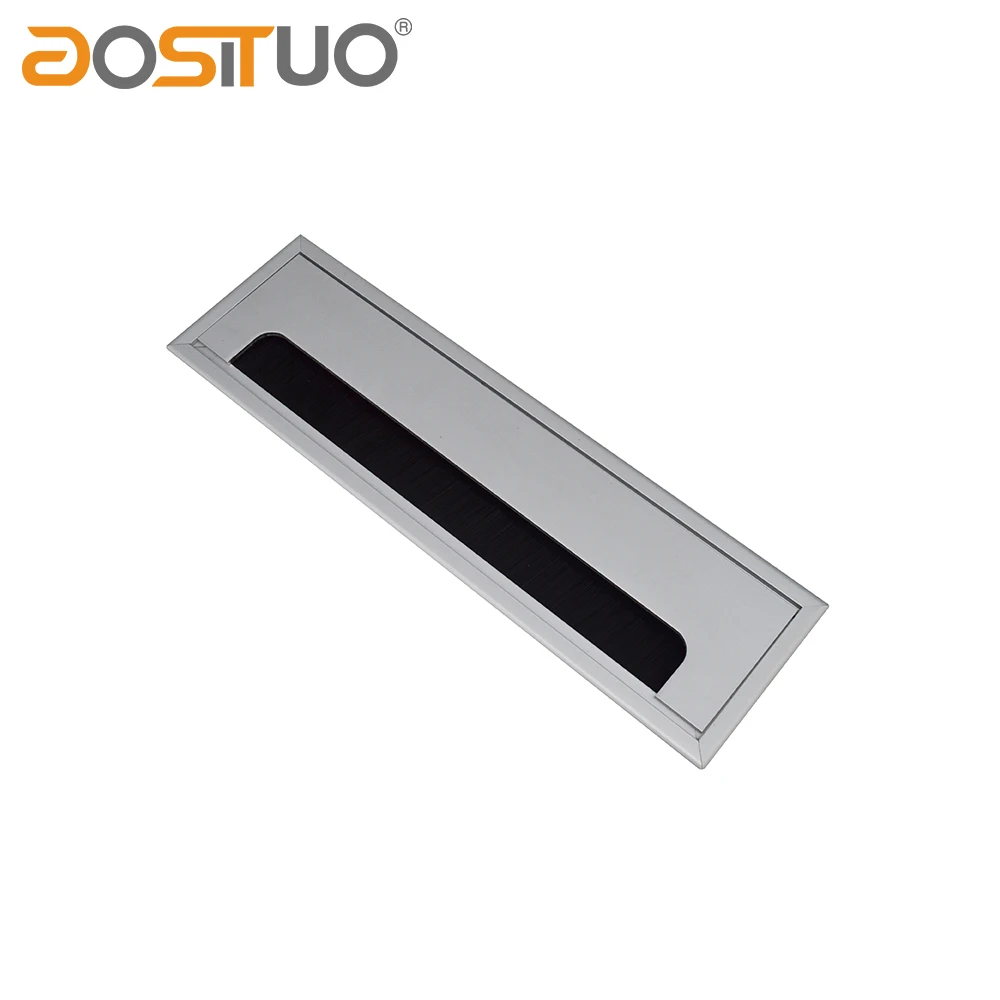 Square grommet aluminium office  computer desk cable outlet box manager table cable grommet