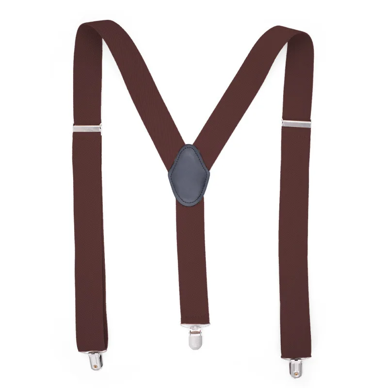 Whole Sale 3.5cm  Elastic Mens Suspender Metal Clips with Three adjustable Metal Clips Casual Style
