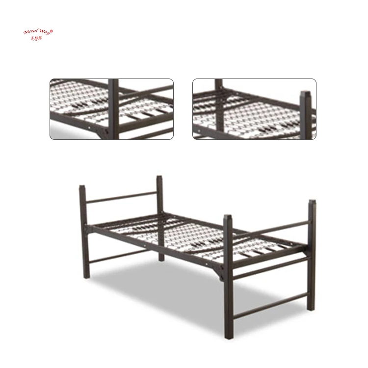 Factory Direct Selling Steel Single Bed university Stacked Metal Bed Frame