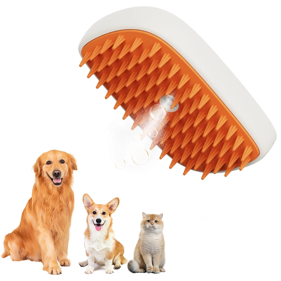 Wholesale 3 In1 Pet Electric Cat Dog Steamy Brush Grooming Comb With Spray Anti-Flying Floating Steam
