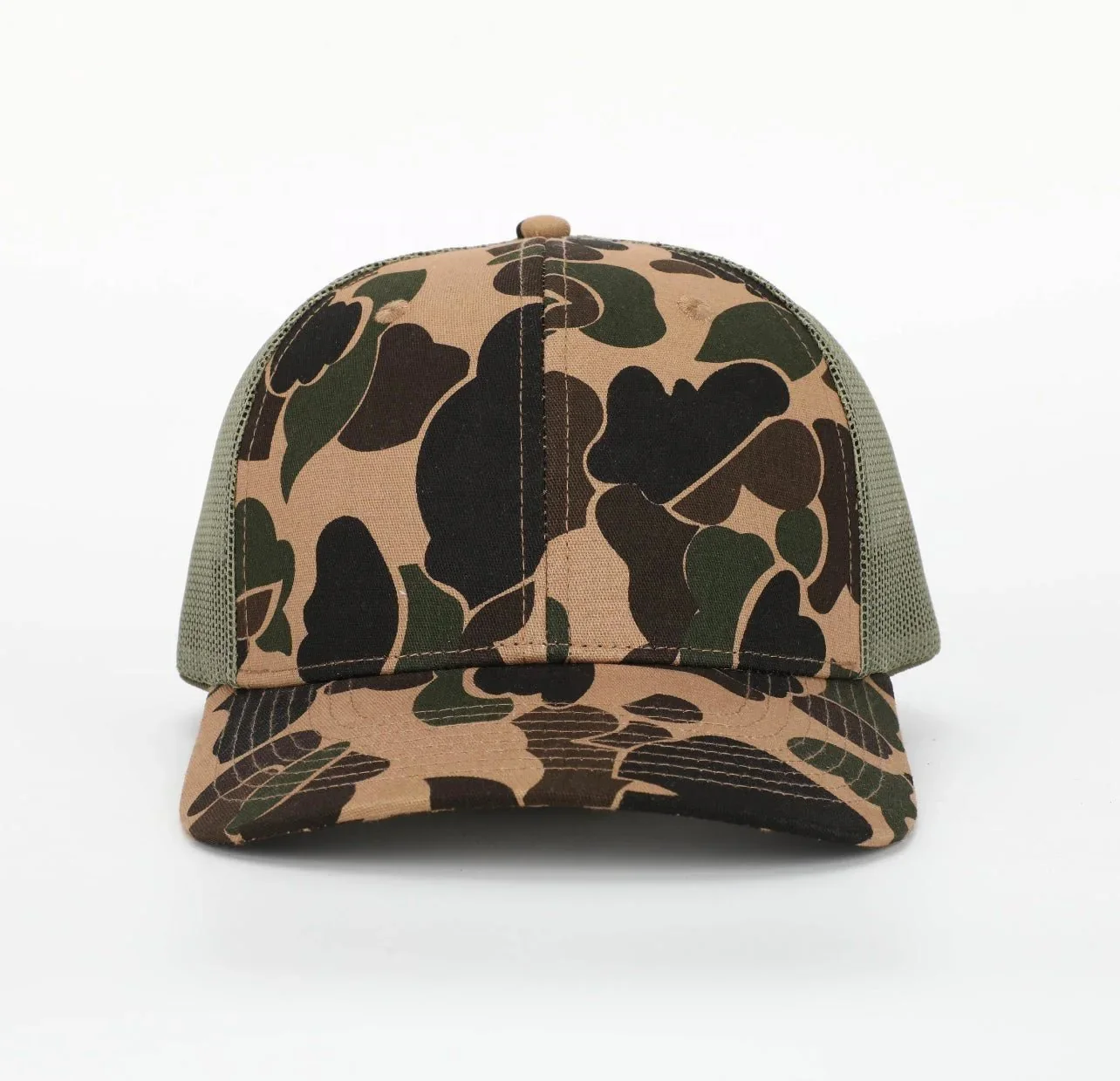 Mid-crown Fit Foam Front Caps Snapback Headwear Custom 100% Cotton Embroidered Logo Duck Camo Hunting Trucker Hats Manufacturer