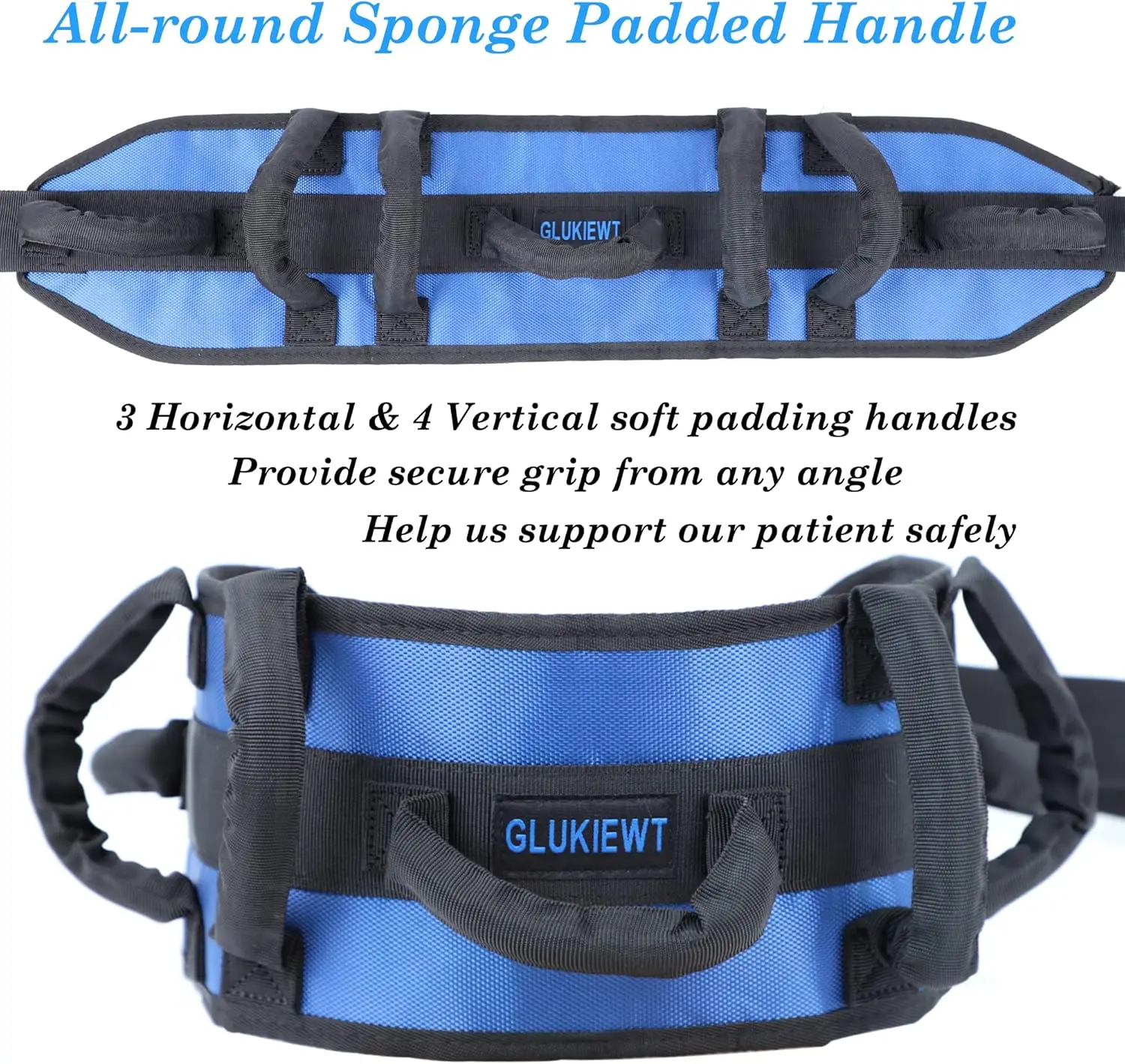 Non Slip Gait Transfer Belts for Seniors with Padded Handles Widen Medical Gate Belt for Elderly Inside Patient Transfer Walking