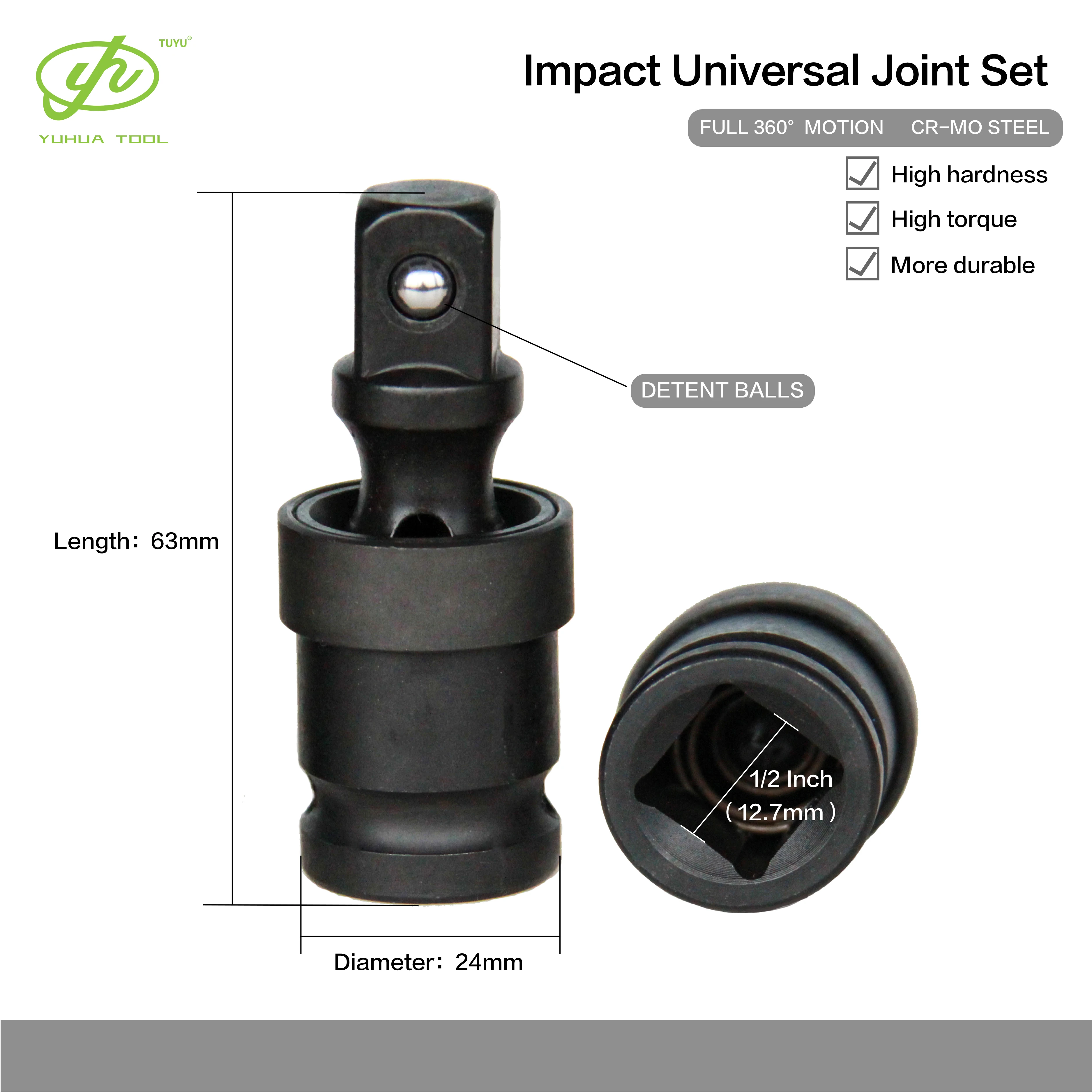Factory Directly Sell Universal Joint Swivel Socket Nut Driver Adapter Impact 1/2 Socket