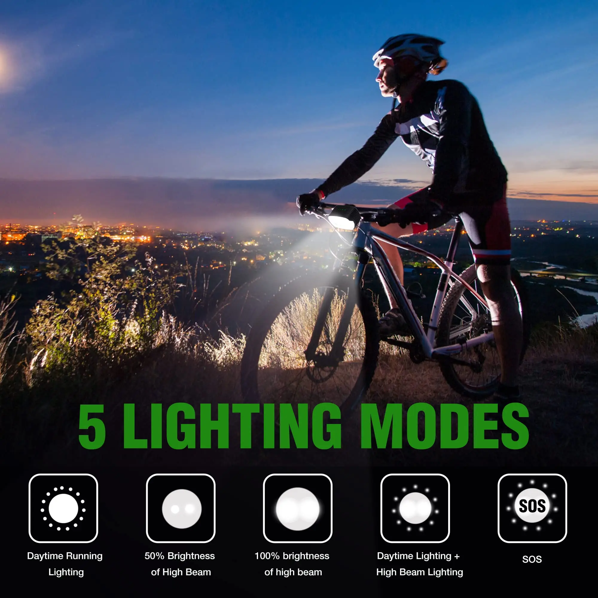 Super Bright High Lumens 20LEDS Bike Accessories light Head Tail Rear Safety Warning Front LED Bicycle Light Sets