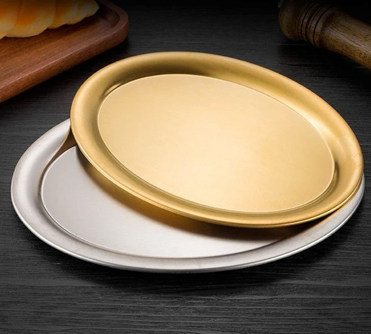 Restaurant home sus304 food dish 18/8 stainless steel oval tray plates