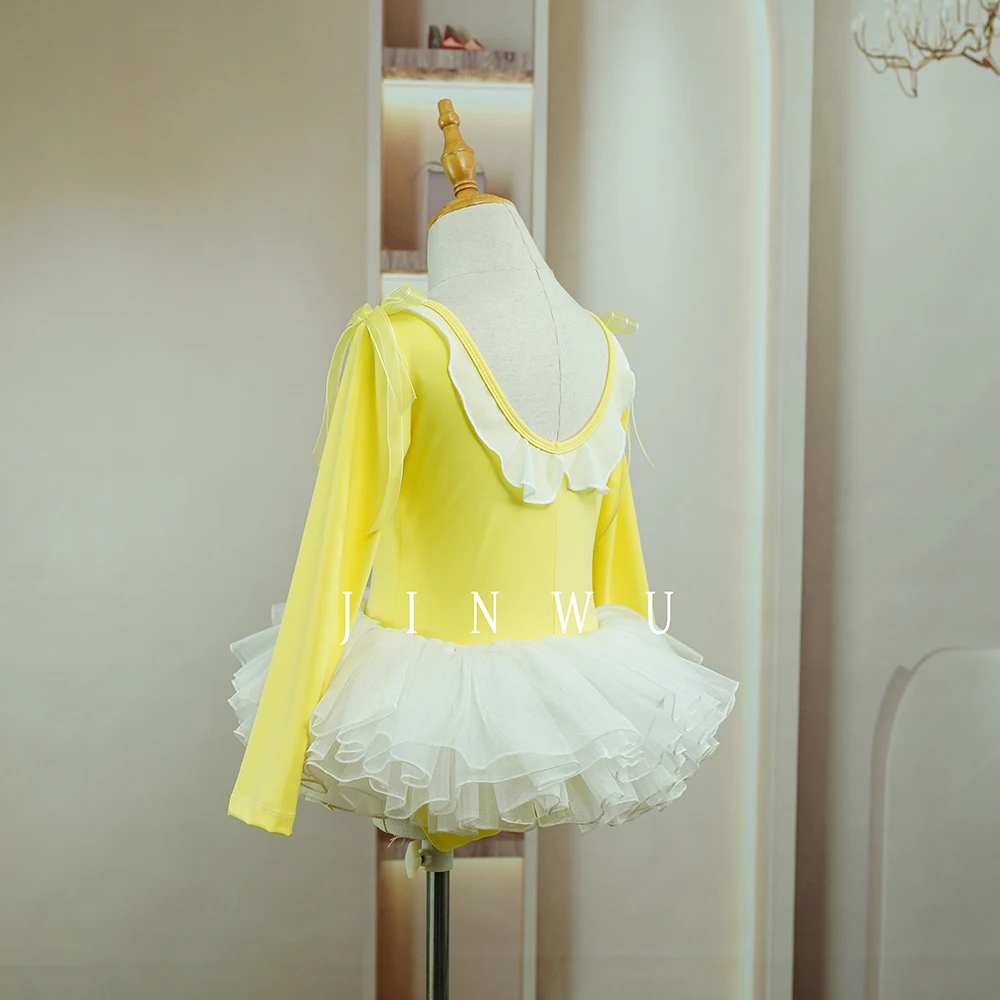 Hot sales popular new arrivals yellow cute nylon girls dance leotards ballet trainingwear manufacturer
