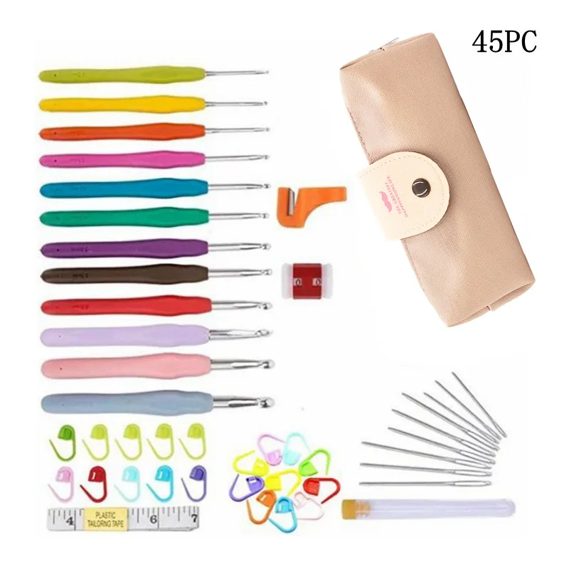 DIY Wholesale household colorful Crochet set for crocheting household yarn crochet hook bag kit set for beginners