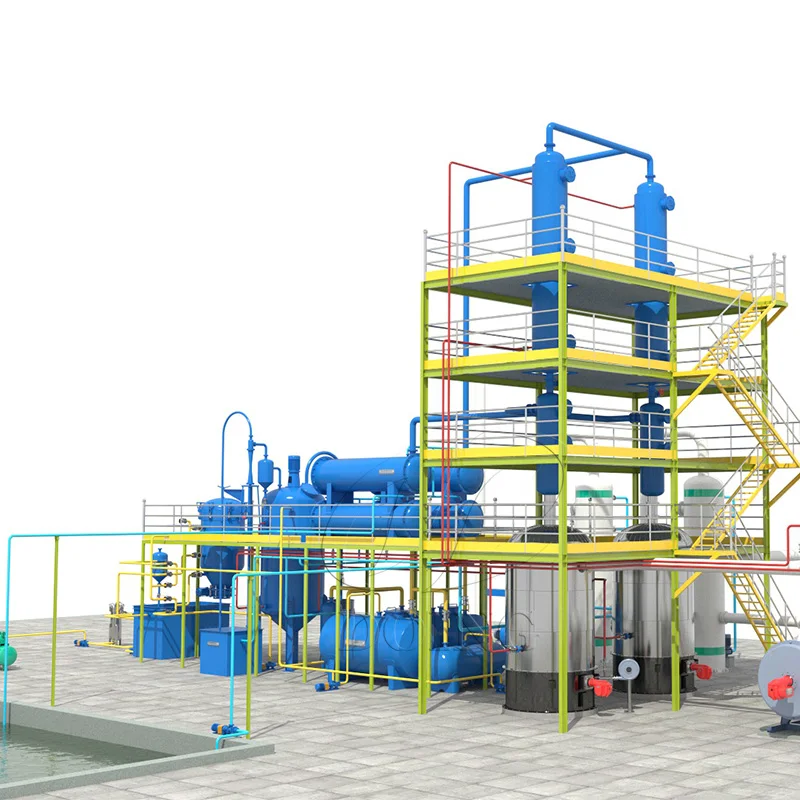 mini waste motor engine oil refinery distillation column for 1 ton per day Pyrolysis oil distillation machine