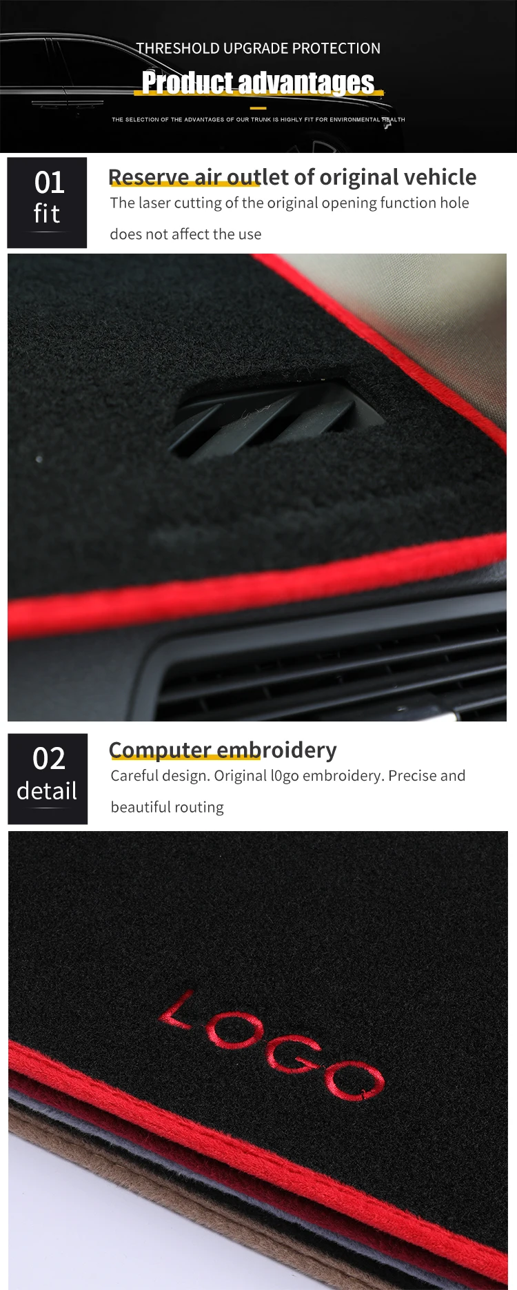 2024 High Quality Anti-Sunlight Reflection Hot Selling Car Dashboard Cover Mat Use For FORD FIESTA