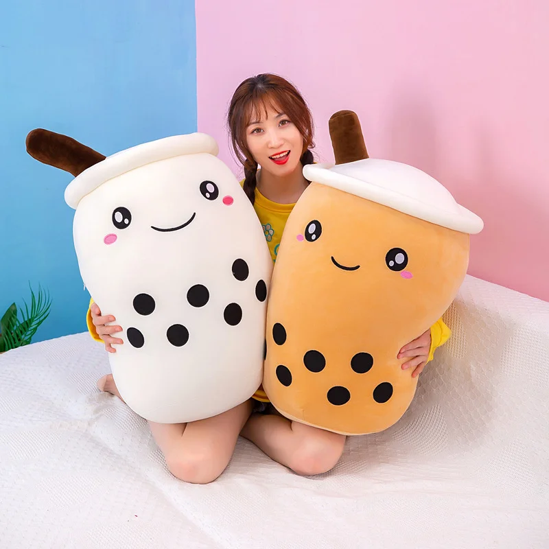 Wholesale 24cm 35cm 50cm 70cm Custom Soft Sleeping Cute Stuffed Pearl Cup Shape Toy Bubble Cartoon Milk Tea Boba Plush