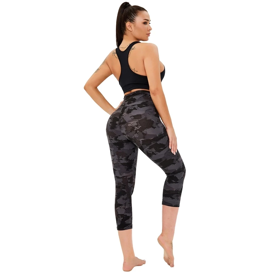 Custom Logo Label Print High Waist Soft Leggings for Running Cycling Colorful Yoga Pants Women Lady Girls Custom Capri Legging