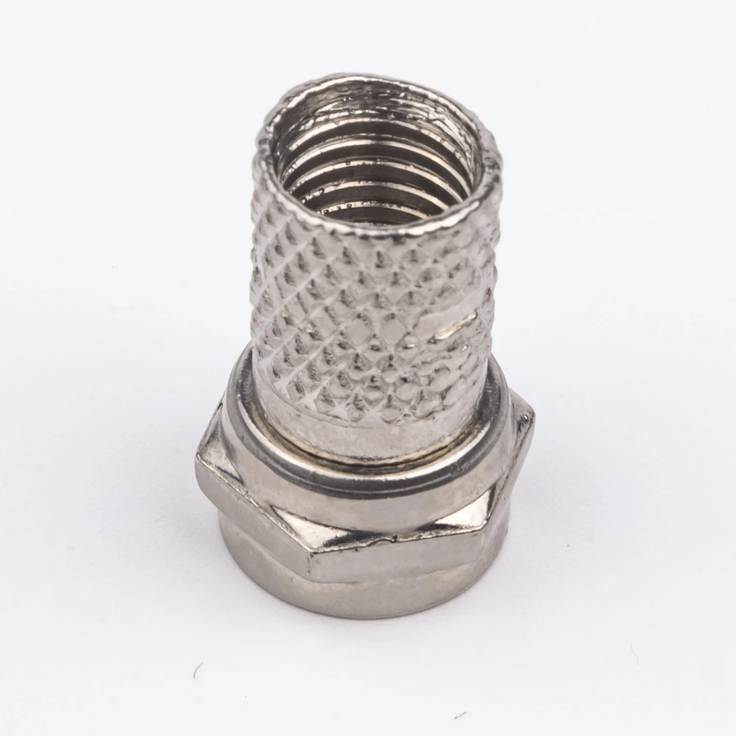 Cheap crimp plated nickel F connector for RG59 RG6 coaxial cable assembly  RF coaxial F connector