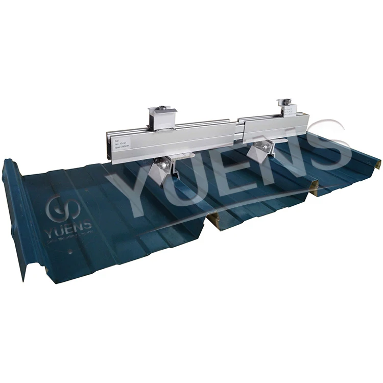 Yuend high quality stainless steel aluminum solar panel roof mount roofing sheets clip locks standing