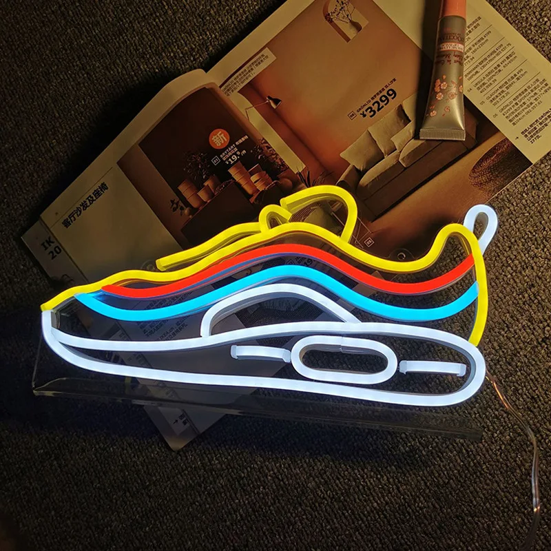 Wholesale Electronic Signs 12V Letters Custom Logo Name Shoes  Led Neon Flex Light Sign