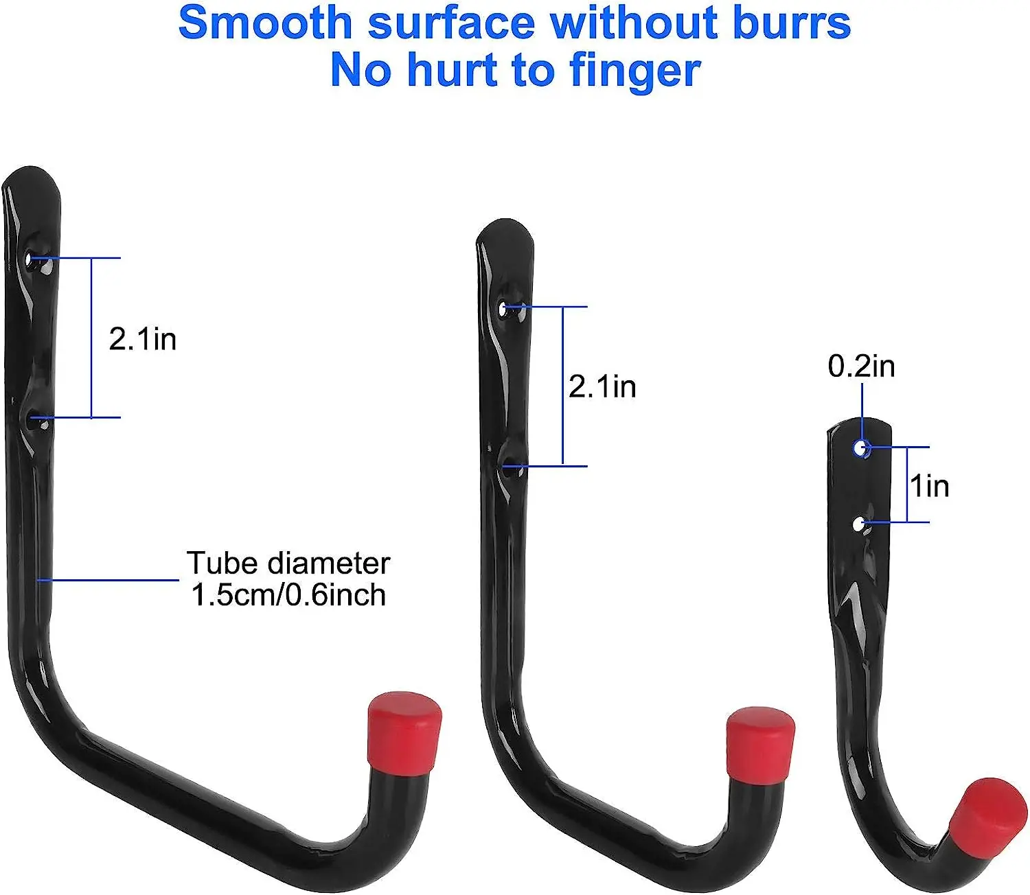 Black Spray Red Rubber Jacket Utility Organizer Heavy Duty Storage Wall Hangers Ladder Hooks For Garage Three Sizes