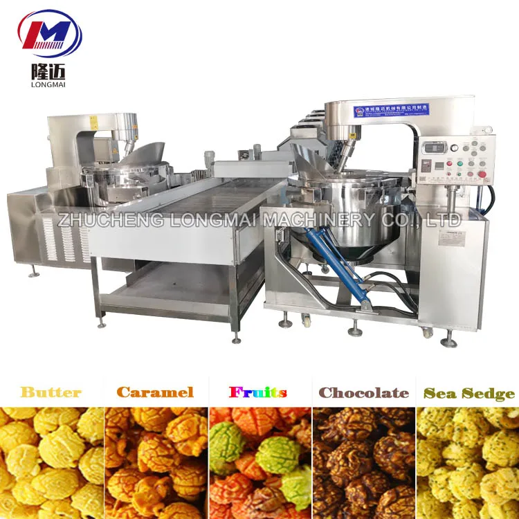 
China fully automatic SS big industrial commercial gas electric caramel coating popcorn making popper maker machine price list 