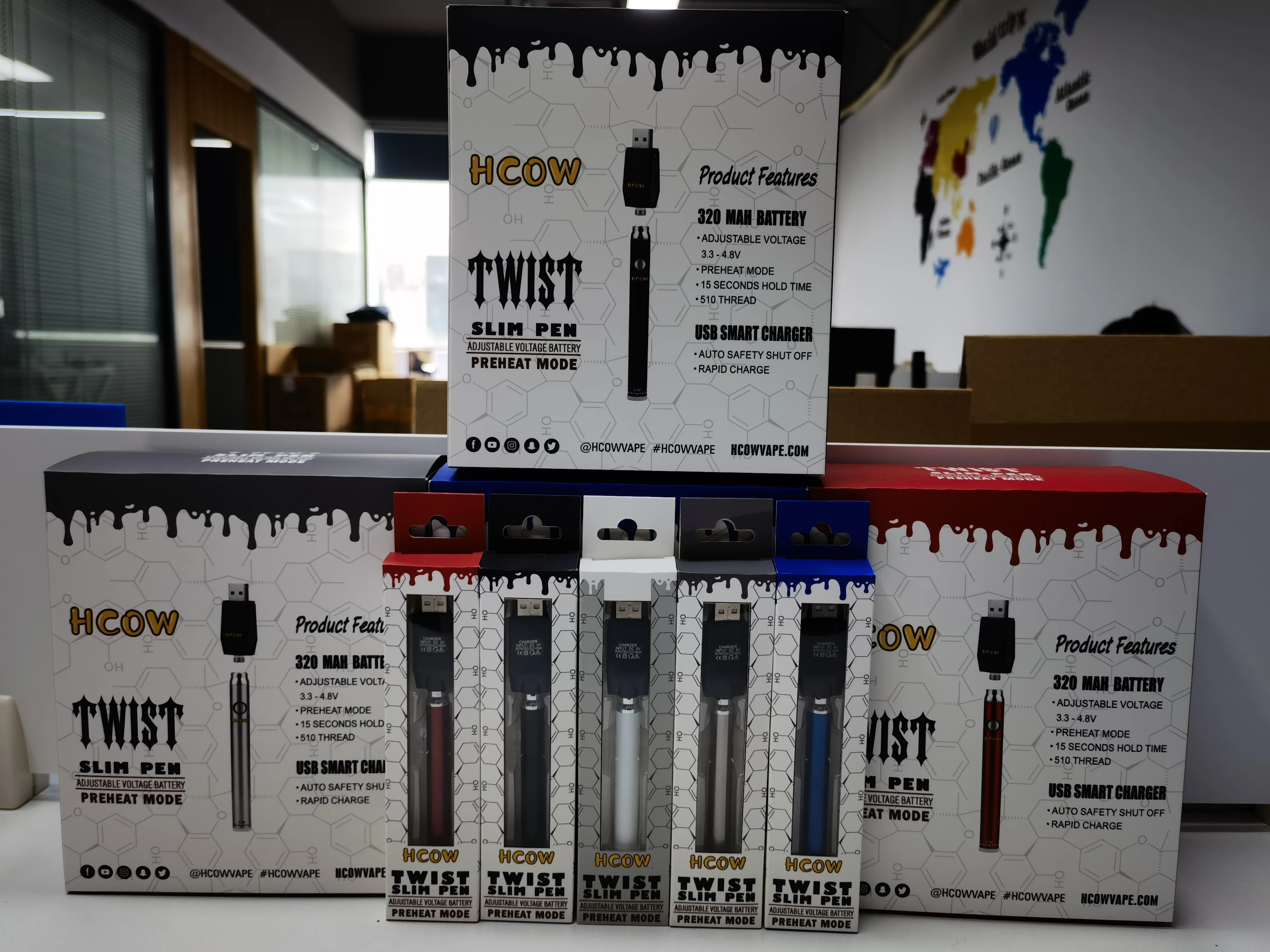 
twist 510 thread with charger 2020 preheat battery vaping smoking pen 