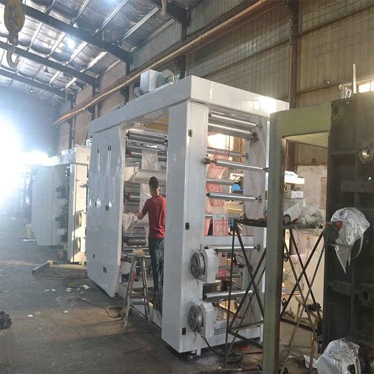 6-цветная автоматическая машина для флексографической печати с рулонной пластиковой пленкой 6 цветов