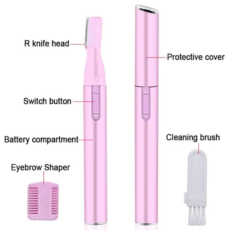 MRY Facial Eyebrow Trimmer Face Eye Brow Shaper Shaver Stainless Steel Blades Waterproof Mini Dermaplaning Tool Trimmer