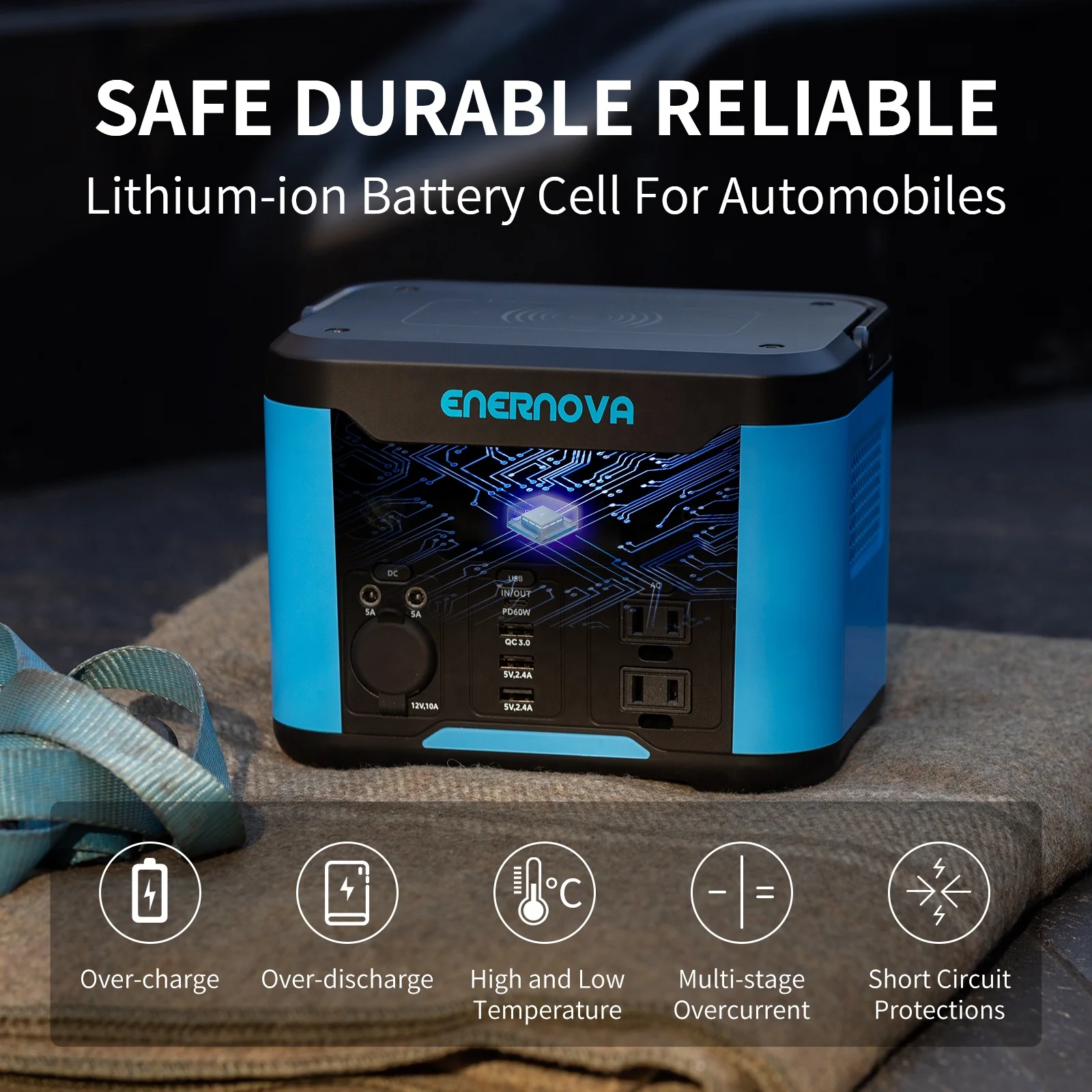 ENERNOVA Solar UPS 220V Portable Power Station Multi-Function Energy Storage 500W