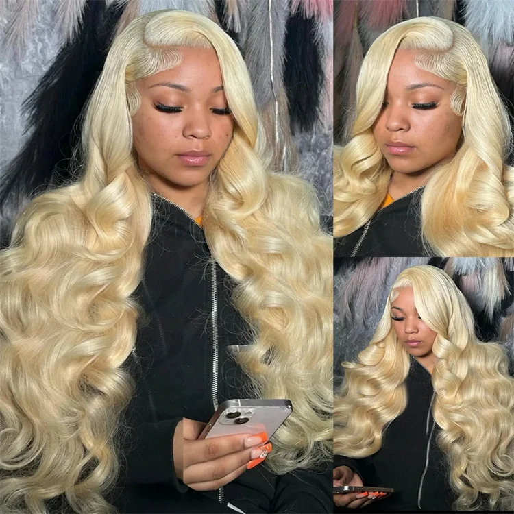 High Quality Vietnamien Human Hair Wigs Vendor, Raw 613 Blonde Color Human Hair 13X4 613 Raw Body Wave Wigs For Women