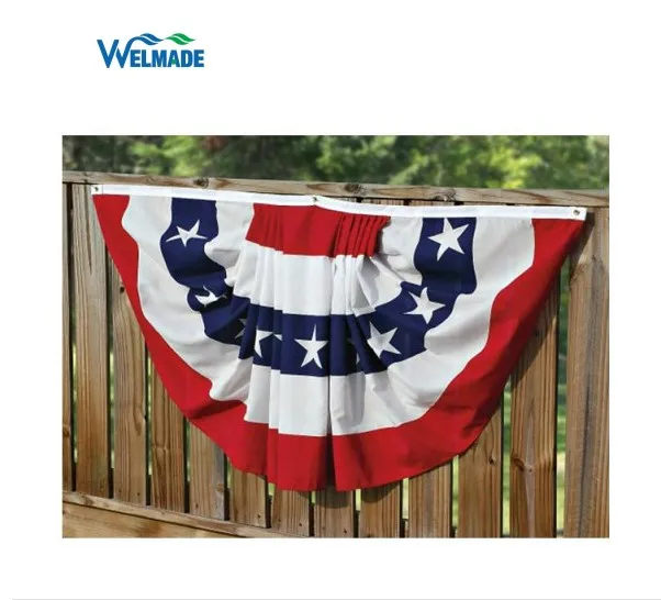 Флаг США, плиссированный флаг фаната, патриотические Вышитые флаги флагов американского флага