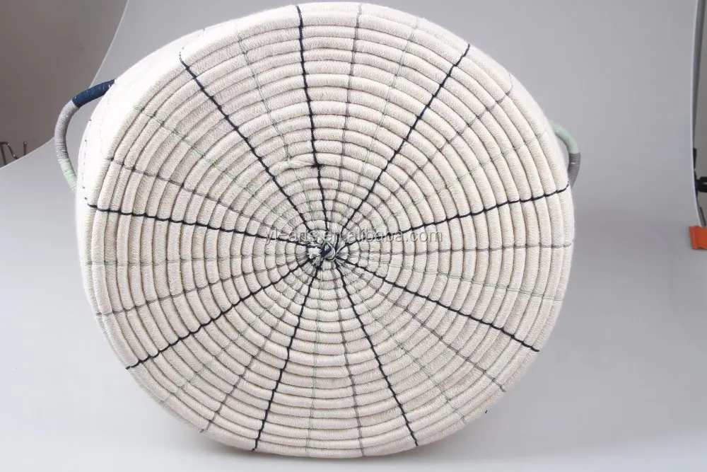 Home Large Woven Colored Cotton Rope Storage Macrame Basket Weaving Nordic