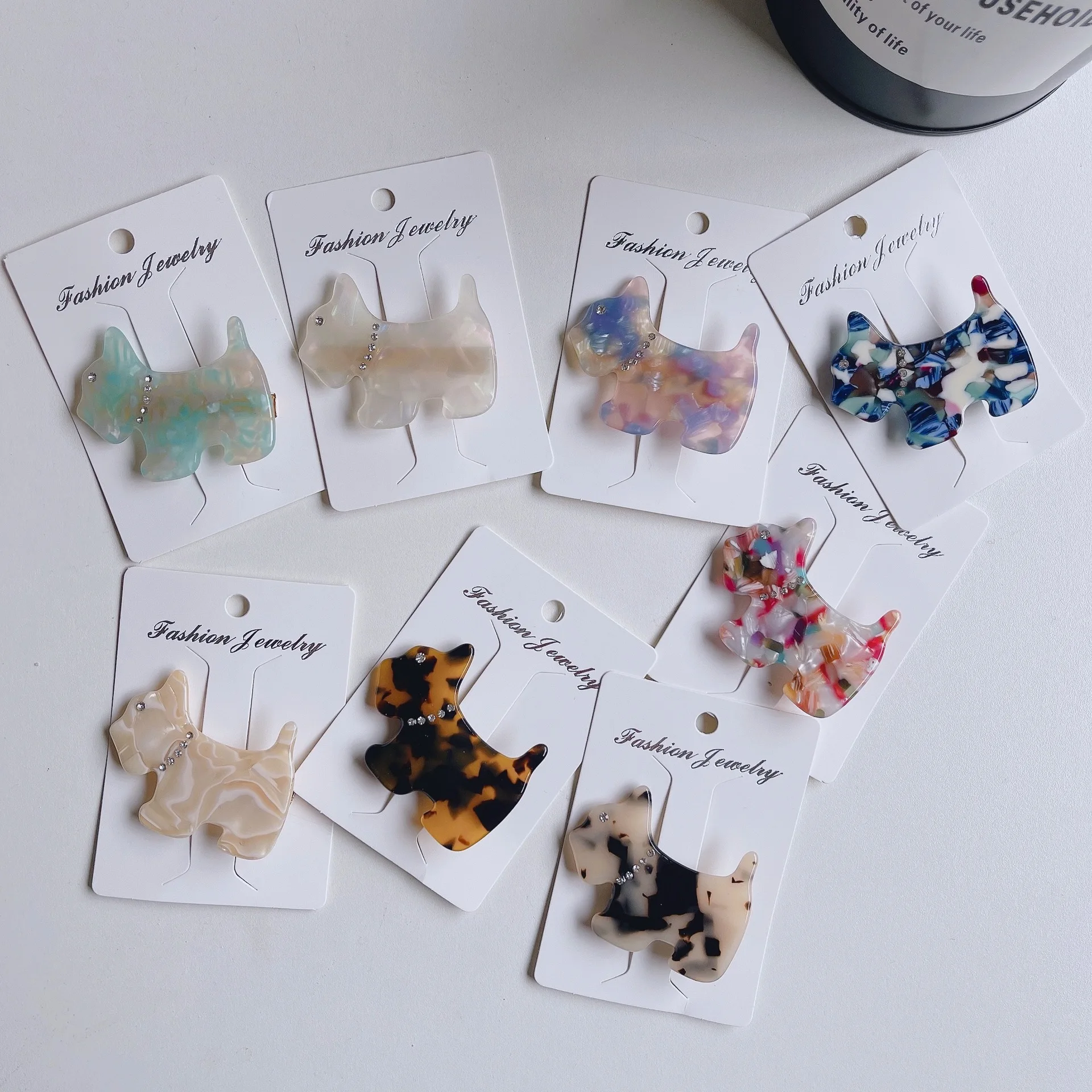 2022 Designer Acetate Cute Animal Duck Mouth Clip Rhinestone Bling Dog BB Cartoon Hairpin