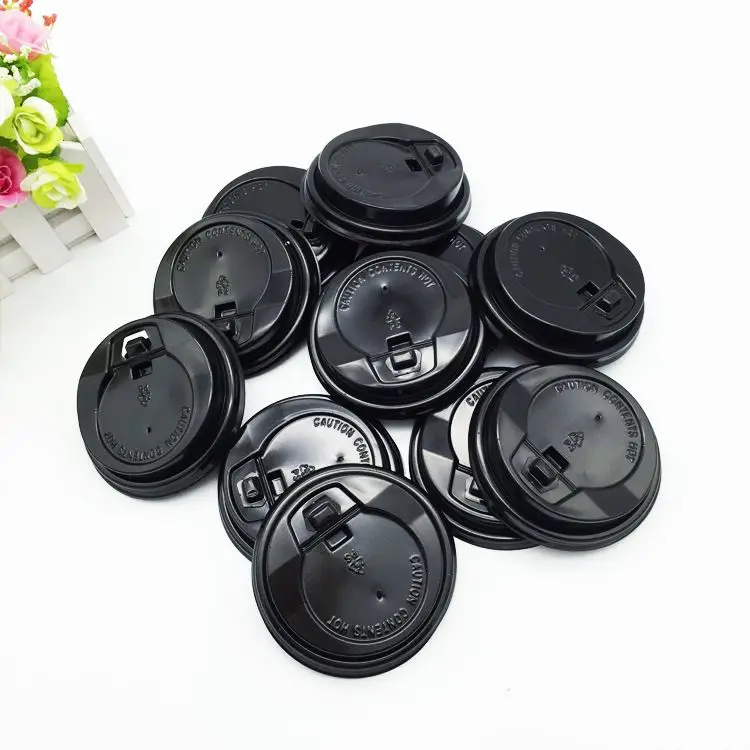 Custom disposable PLA PS PET plastic coffee cup lid Hot Drink Cover Cap 8oz 12oz 16oz Plastic lids for paper cups