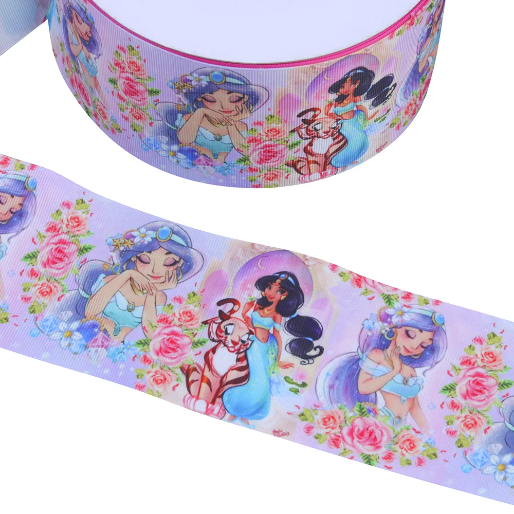 Wholesale 3 inch Cute Character Girls grosgrain printed ribbon heat transfer ribbon For Hair Accessories