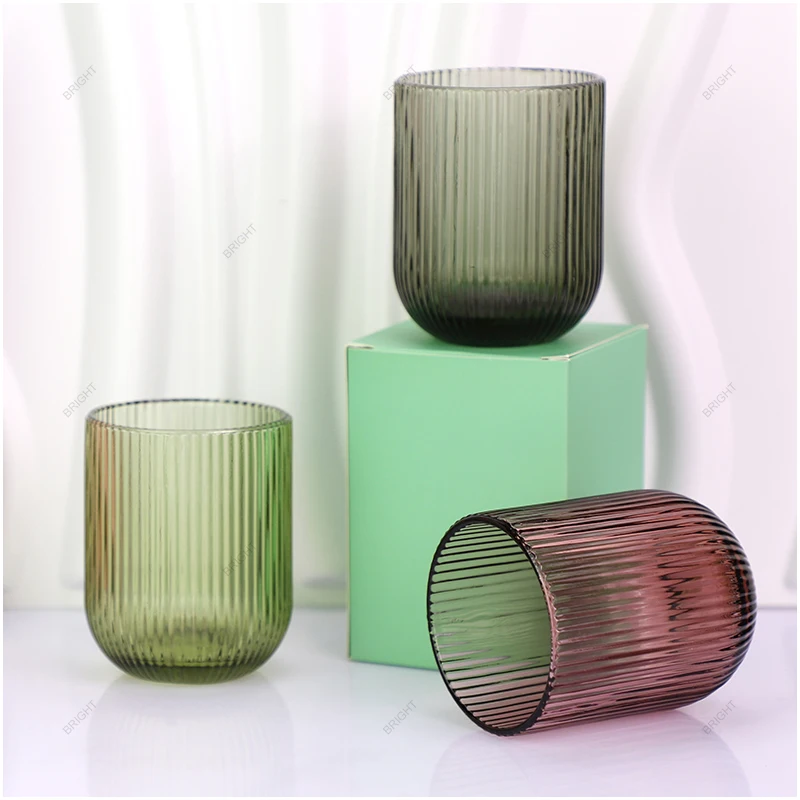 Low MOQ Custom 7oz 12oz Luxury Empty Container Solid Glass Candle Jar With Lid And Box For Candle Making Decorate