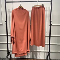 Wholesale Islamic Clothing Long Prayer Dress Plain Attached Hijab Loose Abaya Women Muslim Dress