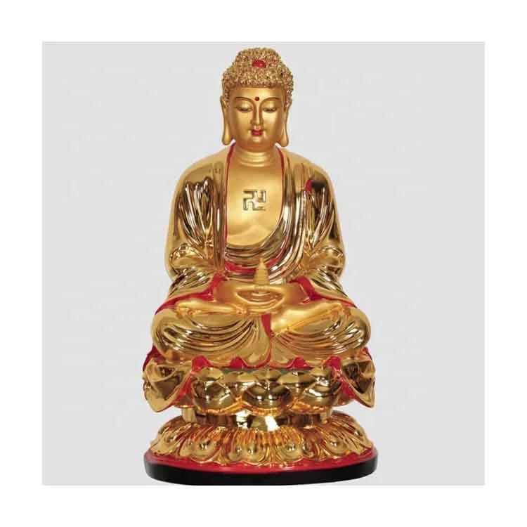 Tibetan Buddhist Gold Gilt Handmade Cast Bronze Buddha Statue Life Size Buddhism Copper Buddha Sculpture