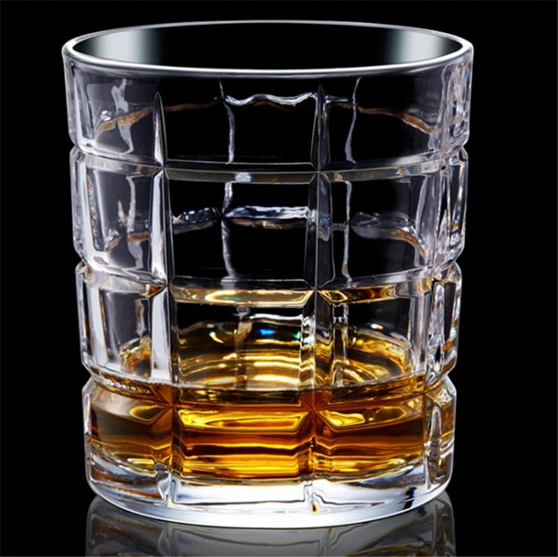 Crystal Lead Free Whiskey Cup Set Drink for Gift Bar Party Bourbon  Vodka 11 OZ Capacity