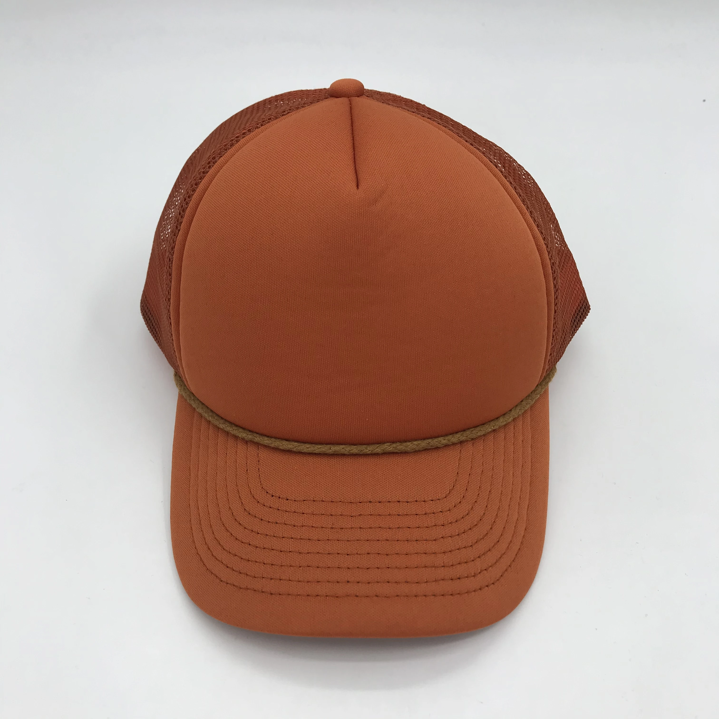 Custom Puff Printing Embroidery Logo Blank 5 panel Polyester Foam Trucker Hats Mesh Caps