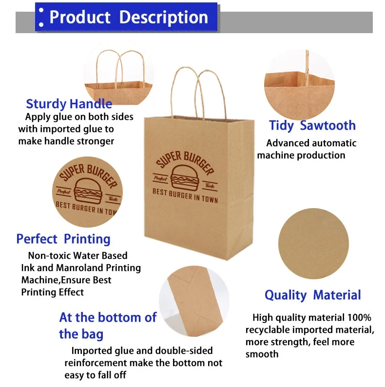 Large loading capacity big paper bags custom printed shopping paper bag low cost brown kraft paper bag