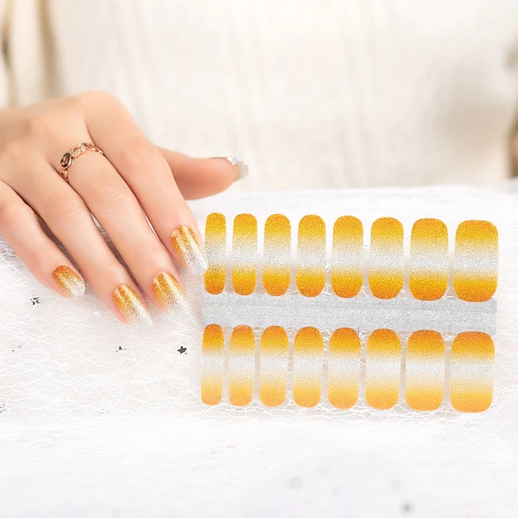 Factory wholesale price high quality hot selling gel nail wraps OEM 100% ombre real nail polish sticker