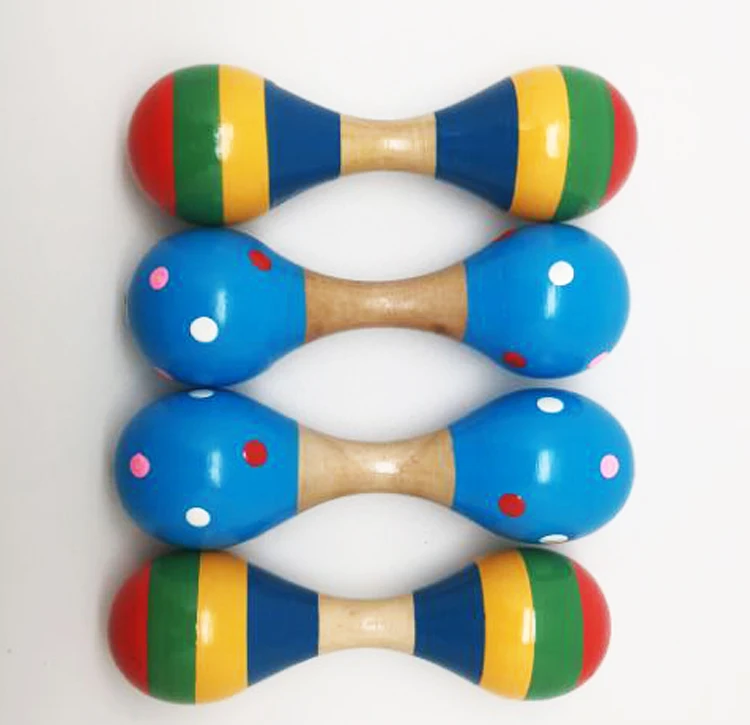 Wholesale colourful Toy wooden maracas for kids
